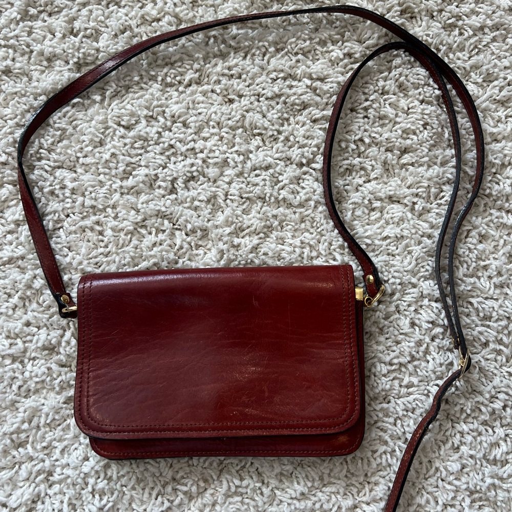 Vintage Moscardini Vera Pelle made in Italy leather red purse